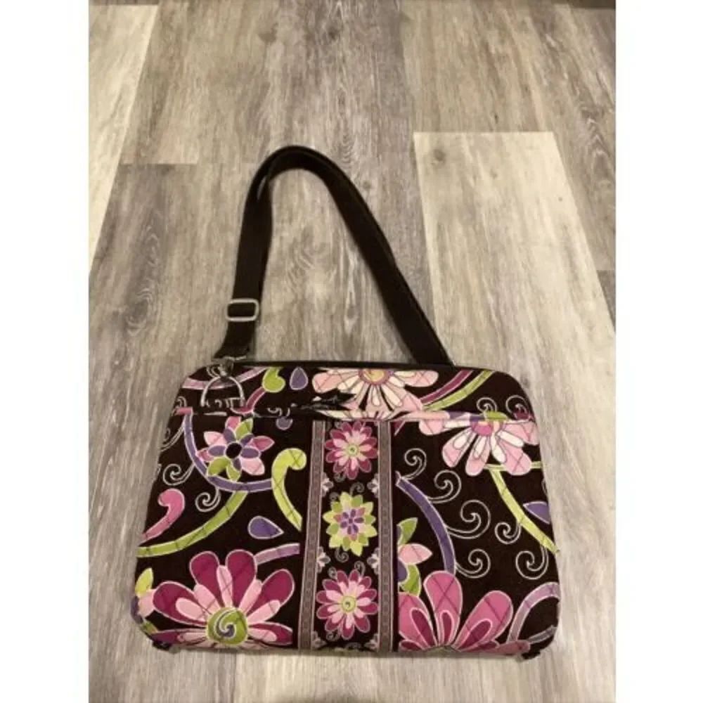 Vera Bradley Purple Punch Hard Case Quilted Padded Ipad Tablet Crossbody